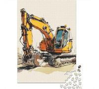 Rompecabezas para Adolescentes De 1000 Piezas Excavator Construction Equipment Art Print Rompecabezas para Adultos Juegos Relajantes Corte De Precisión Diversión En Casa Actividades, 70x50cm/1000pcs