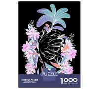 Rompecabezas para Adolescentes De 1000 Piezas Exotic Black Light Flowers Rompecabezas para Adultos Juguetes De Bricolaje Análisis Y Lógica Regalo De Cumpleaños, Regalos, 38x26cm/1000pcs