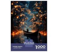 Rompecabezas para Adolescentes De 1000 Piezas Fairy Tale Forest Boat Ride Rompecabezas para Adultos Juegos Relajantes Decoración Perfecta Cumpleaños Y Navidad 38x26cm/1000pcs