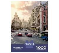 Rompecabezas para Adolescentes De 1000 Piezas Famous Gran Vía, Madrid, Spain Rompecabezas para Adultos Juguetes Antiestrés Patrón De Montaje Cumpleaños 52x38cm/1000pcs