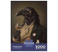 Rompecabezas para Adolescentes De 1000 Piezas Fancy Gothic Raven Gentleman Portrait Rompecabezas Juegos Familiares Carrera De Velocidad Manual Cumpleaños 38x26cm/1000pcs
