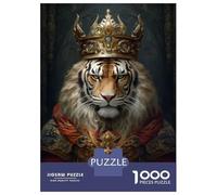 Rompecabezas para Adolescentes De 1000 Piezas Fancy King Tiger Rompecabezas para Adultos Juegos Relajantes Regalos para Mujeres Ayuda A Ejercitar El Cerebro 70x50cm/1000pcs