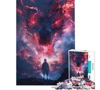 Rompecabezas para Adolescentes de 1000 Piezas Fantasía Dragones Furia Lucha Juego práctico Juego desafiante Juguetes Regalos Ideas de Corte de precisión (Tamaño 38x52cm)