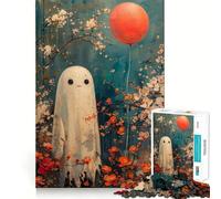 Rompecabezas para Adolescentes de 1000 Piezas,Fantasma Bohemio con Globo,Encaje, Juguete Creativo,para el Tiempo Libre,Regalo de decoración navideña 38x26cm