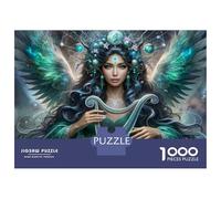 Rompecabezas para Adolescentes De 1000 Piezas Fantasy Angel with Harp Rompecabezas para Adultos Juego De Ingenio Patrón De Ensamblaje Cumpleaños Y Navidad 38x26cm/1000pcs