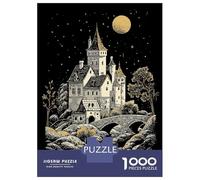 Rompecabezas Para Adolescentes De 1000 Piezas Fantasy Castle Under Moonlight Illustration Rompecabezas Para Adultos Juguetes De Bricolaje Una Obra De Arte Diversión En Casa Actividades, 52x38cm/1000pc