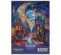 Rompecabezas para Adolescentes De 1000 Piezas Fantasy Cityscape Art Print-3 Rompecabezas para Adultos Juegos Relajantes Regalos De Cumpleaños para Amigos Y Familiares 52x38cm/1000pcs