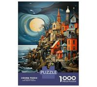 Rompecabezas para Adolescentes De 1000 Piezas Fantasy Coastal Village Scene Rompecabezas para Adolescentes Juegos Relajantes Decoración Perfecta Regalos De Cumpleaños Y Únicos 70x50cm/1000pcs