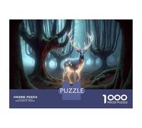 Rompecabezas para Adolescentes De 1000 Piezas Fantasy Forest Deer Art Print-6 Rompecabezas para Adultos Juegos Relajantes para La Diversión Familiar 52x38cm/1000pcs