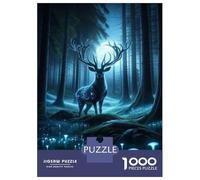 Rompecabezas para Adolescentes De 1000 Piezas Fantasy Forest Deer Art Print Rompecabezas para Adultos Juegos De Relajación Decoración Juego Desafiante Regalos 70x50cm/1000pcs