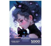 Rompecabezas para Adolescentes De 1000 Piezas Fantasy Gothic Cat Lady Rompecabezas para Adultos Juego Práctico Pero Divertido Y Humorístico Regalo De Cumpleaños, Regalos, 52x38cm/1000pcs