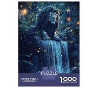 Rompecabezas para Adolescentes De 1000 Piezas Fantasy Lion Waterfall Wall Art Print Rompecabezas para Adultos Juegos Relajantes Decoración Perfecta Cumpleaños Y Navidad 52x38cm/1000p