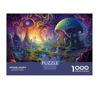 Rompecabezas para Adolescentes De 1000 Piezas Fantasy Mushroom Forest-2 Rompecabezas para Adultos Juguetes Antiestrés Decoración De Pared Interacción Entre Padres E Hijos 52x38cm/1000pcs