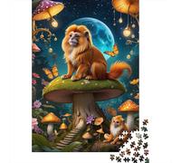 Rompecabezas para Adolescentes De 1000 Piezas Fantasy Mushroom Forest with Monkeys Rompecabezas para Adultos Juego De Ingenio para Mejorar La Memoria Actividades Divertidas En Casa 70x50cm/1000pcs