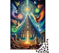 Rompecabezas para Adolescentes De 1000 Piezas Fantasy Pyramid Artwork Rompecabezas para Adultos Juguete Decoración De Pared Carrera De Velocidad Manual Desafío Educativo 70x50cm/1000pcs