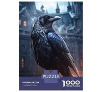 Rompecabezas para Adolescentes De 1000 Piezas Fantasy Raven Under Rain Rompecabezas para Adultos Juego Práctico Una Obra De Arte Cumpleaños 38x26cm/1000pcs
