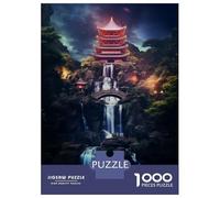 Rompecabezas para Adolescentes De 1000 Piezas Fantasy Temple in Japan Rompecabezas para Adultos Juego De Ingenio Decoración De Pared Regalos para Reducir El Estrés 52x38cm/1000pcs