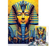 Rompecabezas para Adolescentes de 1000 Piezas Faraón Ramsés II Juegos relajantes decoración del hogar Juguetes DIY con póster y Hoja de Preguntas a Juego (50x75cm)