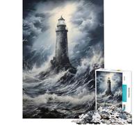 Rompecabezas para Adolescentes de 1000 Piezas Faro en la Brisa Marina Juguetes educativos para Aprender Juego Familiar Decoración de Pared Regalos para Mujeres y Hombres (tamaño 50x75cm)