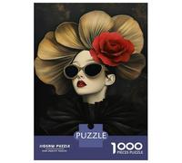 Rompecabezas para Adolescentes De 1000 Piezas Fashion Woman in Gold and Red Rompecabezas para Adultos Juegos Relajantes Regalos para Mujeres Ayuda A Ejercitar El Cerebro 52x38cm/1000pcs