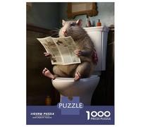 Rompecabezas para Adolescentes De 1000 Piezas Fat Rat Toilet Newspaper Rompecabezas Juegos Relajantes Pero Divertidos Y Humorísticos Cumpleaños 52x38cm/1000pcs