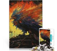 Rompecabezas para Adolescentes de 1000 Piezas Fénix de fantasía Oscura Actividad Familiar Cada Pieza es única: un desafiante y Divertido Juego Familiar 38x26cm