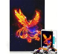 Rompecabezas para Adolescentes de 1000 Piezas Fénix Fuego Zodiaco Cosmos Juguetes antiestrés Desafío difícil Fortalece el Amor Entre Parejas 38x26cm