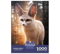 Rompecabezas para Adolescentes De 1000 Piezas Fennec Fox and Butterfly Rompecabezas para Adultos Juego De Ingenio Decoración De Pared Regalos para Reducir El Estrés 38x26cm/1000pcs