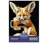 Rompecabezas para Adolescentes De 1000 Piezas Fennec Fox Beer Rompecabezas para Adultos Juegos Relajantes Decoración Cumpleaños 70x50cm/1000pcs
