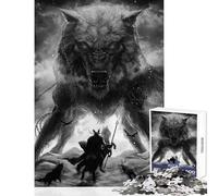 Rompecabezas para Adolescentes de 1000 Piezas Fenrir Monstruo de la mitología Juego práctico difícil antiestrés Juguete Que Mejora el Amor Entre Parejas (38x26cm)