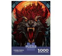 Rompecabezas para Adolescentes De 1000 Piezas Fenrir Stained Glass Rompecabezas para Adultos Juego Práctico Vacaciones En Casa Matar El Tiempo Juego Desafiante Regalos 38x26cm/1000pcs
