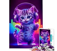 Rompecabezas para Adolescentes de 1000 Piezas Fiebre del Gato del sábado Rompecabezas de 1000 Piezas Juguetes de decoración para el hogar Análisis y lógica cumpleaños (38x26cm)