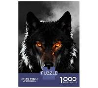 Rompecabezas para Adolescentes De 1000 Piezas Fiery Eyed Wolf Portrait Rompecabezas para Adultos Juegos Relajantes Regalos para Mujeres Ayuda A Ejercitar El Cerebro 70x50cm/1000pcs