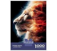 Rompecabezas para Adolescentes De 1000 Piezas Fiery Leo Zodiac Sign Lion Portrait Rompecabezas para Adultos Juego Práctico Una Obra De Arte Cumpleaños 70x50cm/1000pcs