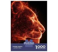 Rompecabezas para Adolescentes De 1000 Piezas Fiery Lion Profile Poster, Picture, Metal Print, Paint by Creed Rompecabezas para Adultos Juegos Divertidos Una Obra De Arte Cumpleaños