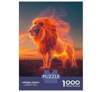 Rompecabezas para Adolescentes De 1000 Piezas Fiery Lion Savanah King Rompecabezas para Adultos Juego De Ingenio Decoración De Pared Regalos para Reducir El Estrés 52x38cm/1000pcs