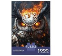 Rompecabezas para Adolescentes De 1000 Piezas Fiery Owl Majesty -2 Rompecabezas para Adultos Juguetes De Bricolaje Una Obra De Arte Diversión En Casa Actividades, 52x38cm/1000pcs