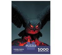 Rompecabezas para Adolescentes De 1000 Piezas Fiery Owl Perched on Lava Rock Rompecabezas para Adultos Juguete Decoración De Pared Desafío Difícil 52x38cm/1000pcs