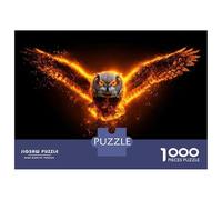 Rompecabezas para Adolescentes De 1000 Piezas Fiery Owl with Blazing Wings Rompecabezas Juego De Ingenio Análisis Y Lógica Actividades Divertidas En Casa 70x50cm/1000pcs