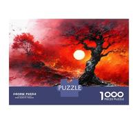 Rompecabezas para Adolescentes De 1000 Piezas Fiery Sunset Landscape Rompecabezas para Adultos Juego Práctico Una Obra De Arte Cumpleaños 38x26cm/1000pcs