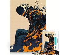 Rompecabezas para Adolescentes de 1000 Piezas,Figura en Llamas con Casco,Bordes impecables,Divertido Juego Mental,Regalo,Momento Acogedor,decoración navideña para la Pared (50x75cm)