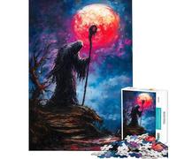 Rompecabezas para Adolescentes de 1000 Piezas Figura Oscura bajo la Luna de Sangre Rompecabezas práctico para Adolescentes Decoración de Pared Difícil y desafiante (Tamaño 38x26cm)