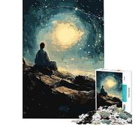 Rompecabezas para adolescentes de 1000 piezas Figura solitaria bajo un cielo estrellado Juguetes educativos y de aprendizaje Juegos relajantes Un desafío difícil Regalos de cumpleaños (Tamaño 75x50cm)