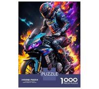Rompecabezas para Adolescentes De 1000 Piezas Firestorm Motorcycle Adventure Rompecabezas para Adultos Juegos Relajantes Corte De Precisión Diversión En Casa Actividades, 52x38cm/1000pcs
