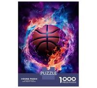 Rompecabezas para Adolescentes De 1000 Piezas Flame Engulfed Basketball Rompecabezas para Adultos Juego De Ingenio Juego Antiestrés Juego Desafiante Regalos 38x26cm/1000pcs