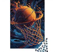 Rompecabezas para Adolescentes De 1000 Piezas Flaming Basketball Hoop Art Rompecabezas para Adultos Juegos Relajantes Desafío Difícil Cumpleaños Y Navidad 70x50cm/1000pcs