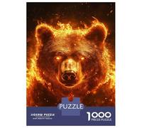Rompecabezas para Adolescentes De 1000 Piezas Flaming Bear Majesty -1 Rompecabezas para Adultos Juegos Familiares Desafío Difícil Regalos De Cumpleaños Y Únicos 70x50cm/1000pcs