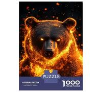Rompecabezas para Adolescentes De 1000 Piezas Flaming Bear Majesty Rompecabezas para Adultos Juegos Relajantes Regalo De Cumpleaños Diversión En Casa Actividades, 70x50cm/1000pcs