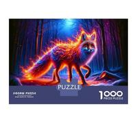 Rompecabezas para Adolescentes De 1000 Piezas Flaming Fox Fantasy Art Print Rompecabezas para Adolescentes Juegos Relajantes para La Diversión Familiar Juego Desafiante Regalos 70x50cm/1000pcs