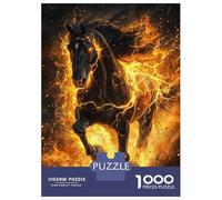 Rompecabezas para Adolescentes De 1000 Piezas Flaming Horse Power -1 Rompecabezas para Adultos Juego De Ingenio Decoración De Pared Difícil Y Desafiante 38x26cm/1000pcs